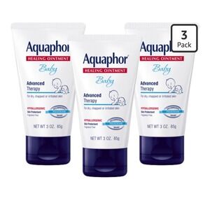 Aquaphor Baby Healing Ointment 3oz Pack of 3 Diaper Rash Advanced Therapy New‎